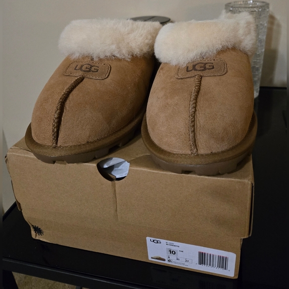 UGG CHESTNUT COQUETTE SLIPPERS SIZE 10 - Picture 2 of 4